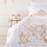 Ivy Gold Forest White and Gold Duvet Cover Set (Long-staple Sateen Cotton)