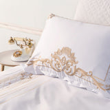 Ivy Gold Forest White and Gold Duvet Cover Set (Long-staple Sateen Cotton)
