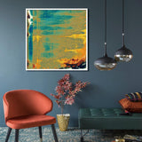 Green Yellow Style Abstract Art Stretched Canvas