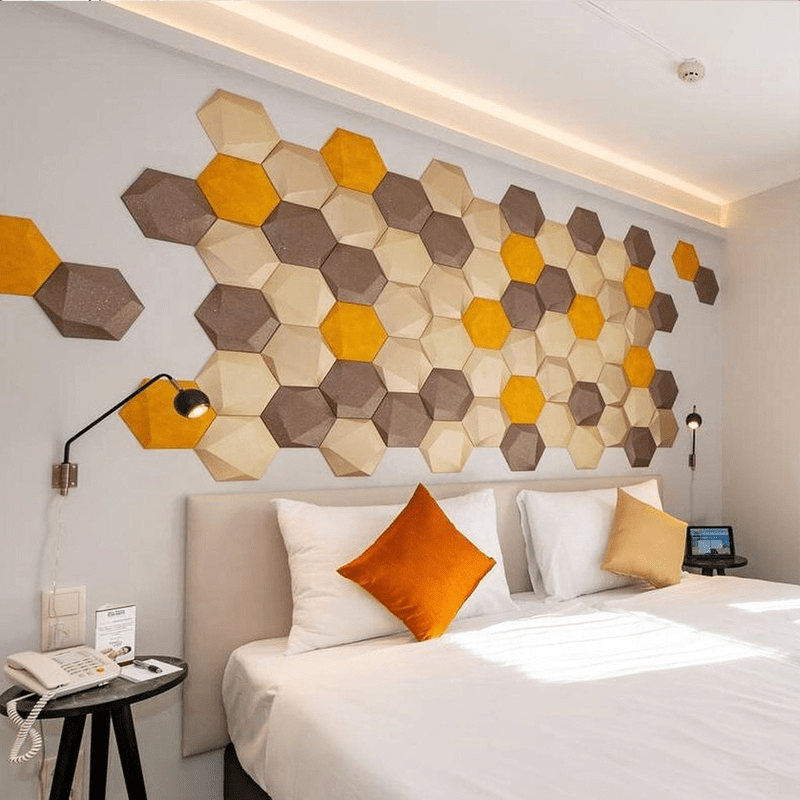 Trapezoid Hexagon 3D Leather Wall Panel