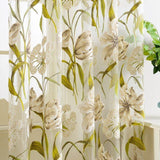 Tropical Flower Sheer Curtain