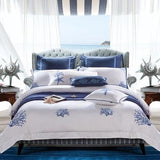 Blue Coral Duvet Cover Set (Long-staple Sateen Cotton)
