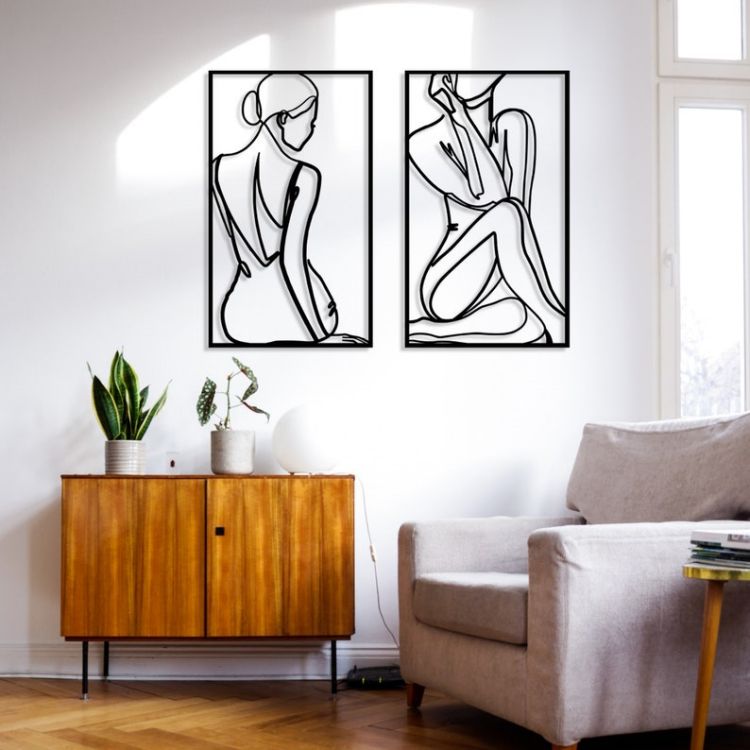 Lady Front and Back Metal Wall Art