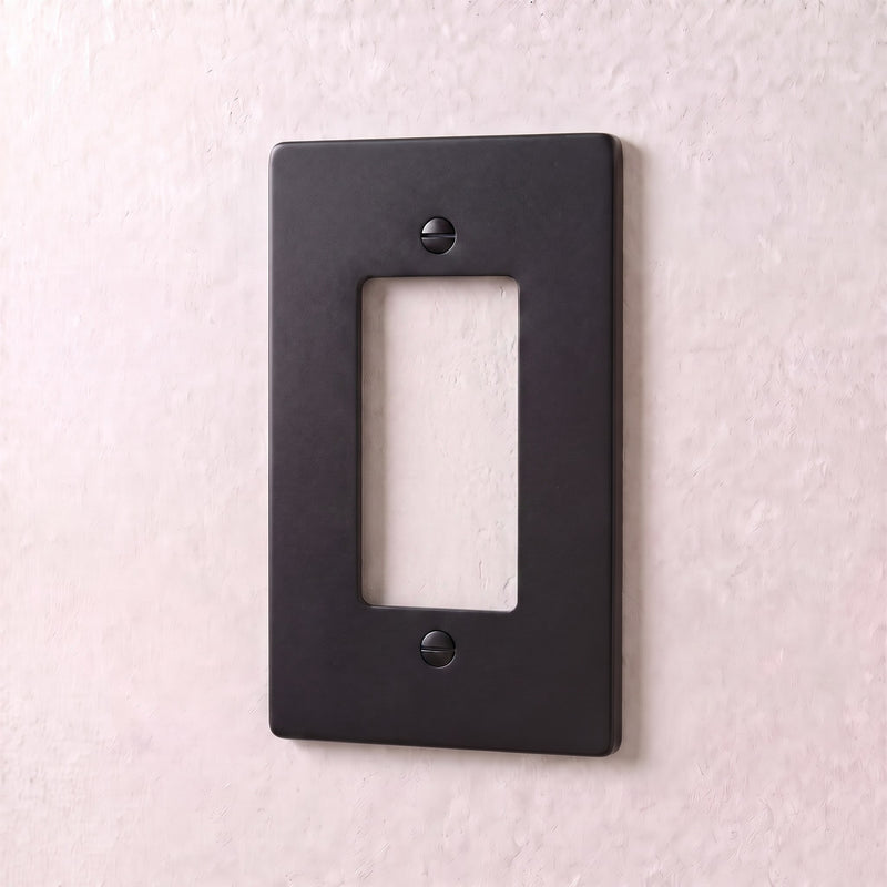 Brass Wall Plate — 1 Gang · Night Black