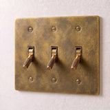 Vintage Brass with Patina::3 Gang