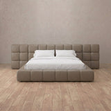 Performance Leather Taupe — Extended Headboard