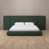 Linen Blend Forest Green — Extended Headboard