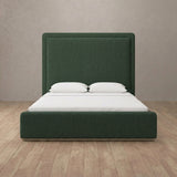 Linen Blend Forest Green — Full Height Headboard