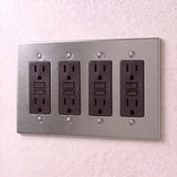 Stainless Steel::4 Gang::GFCI