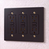 Night Black with Brass::3 Gang::GFCI