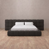 Linen Blend Charcoal — Extended Headboard