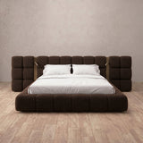Boucle Espresso — Extended Headboard with Integrated Lighting