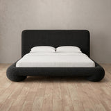 Boucle Charcoal — Full Height Headboard