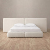 Linen Blend Off White — Extended Headboard