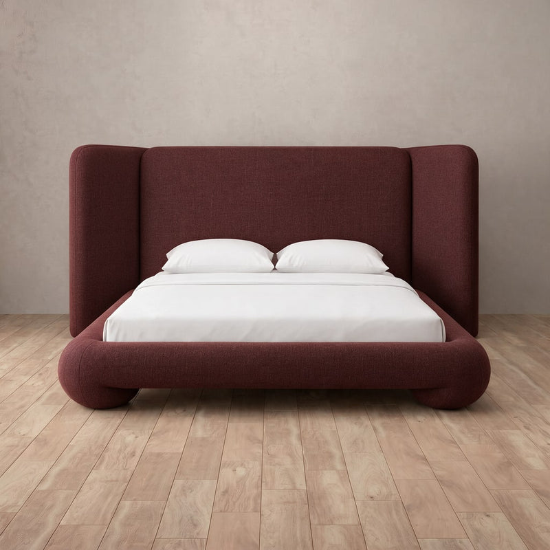 Siena Bed — Linen Blend Burgundy
