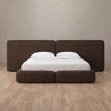 Linen Blend Espresso — Extended Headboard