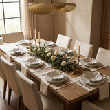 Kajabi Plate Collection dressing a warm dining room table