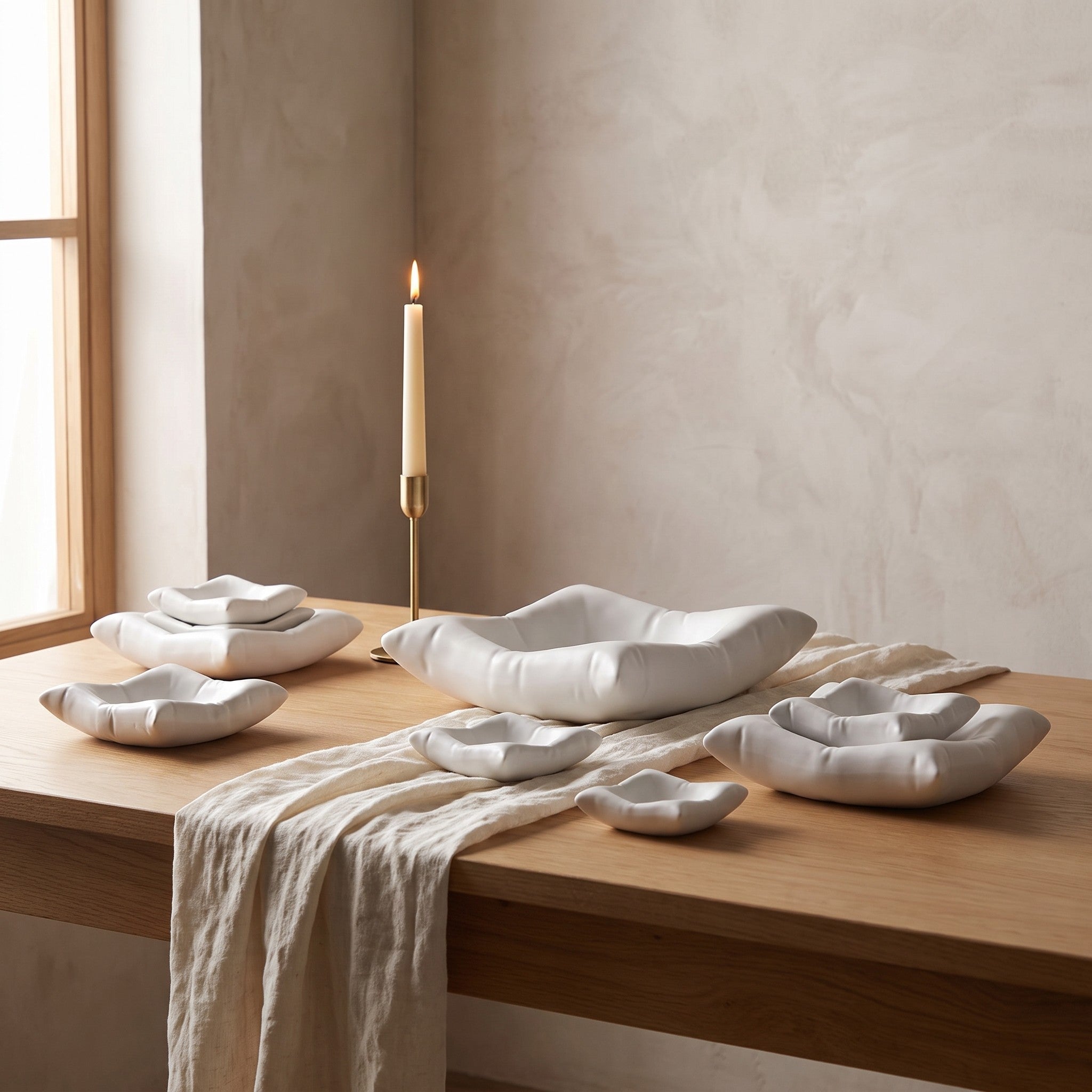 The full range of Pillow Ree serving bowls