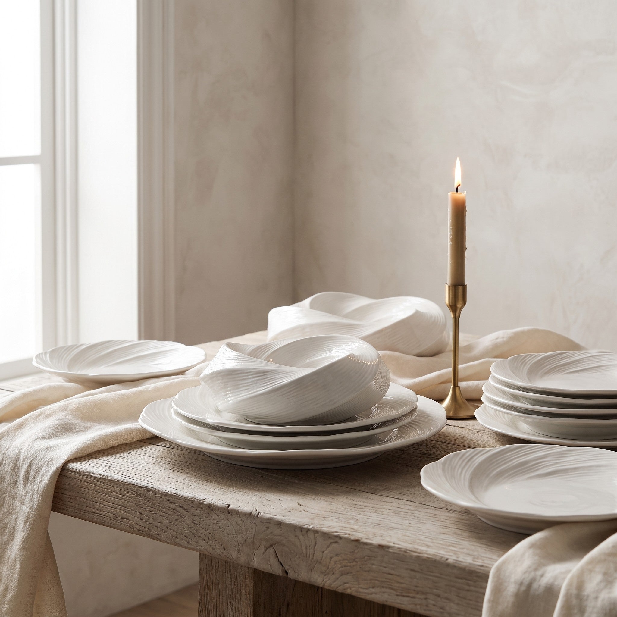 The full Imperial Luxe rose-relief plate collection