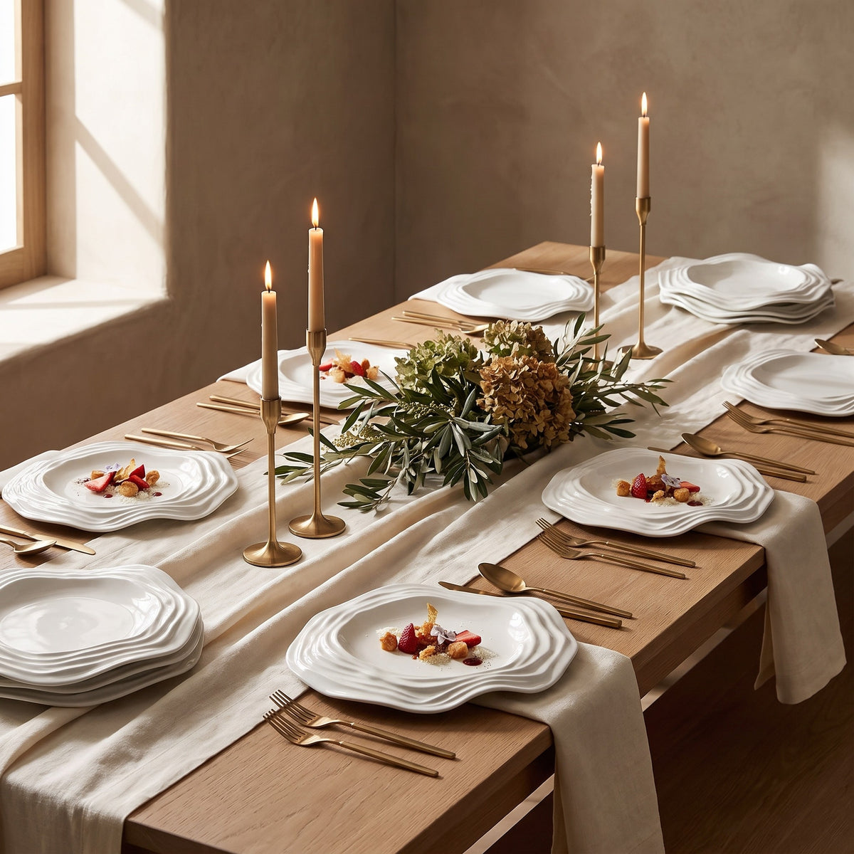 White Waves Plate Collection — lifestyle