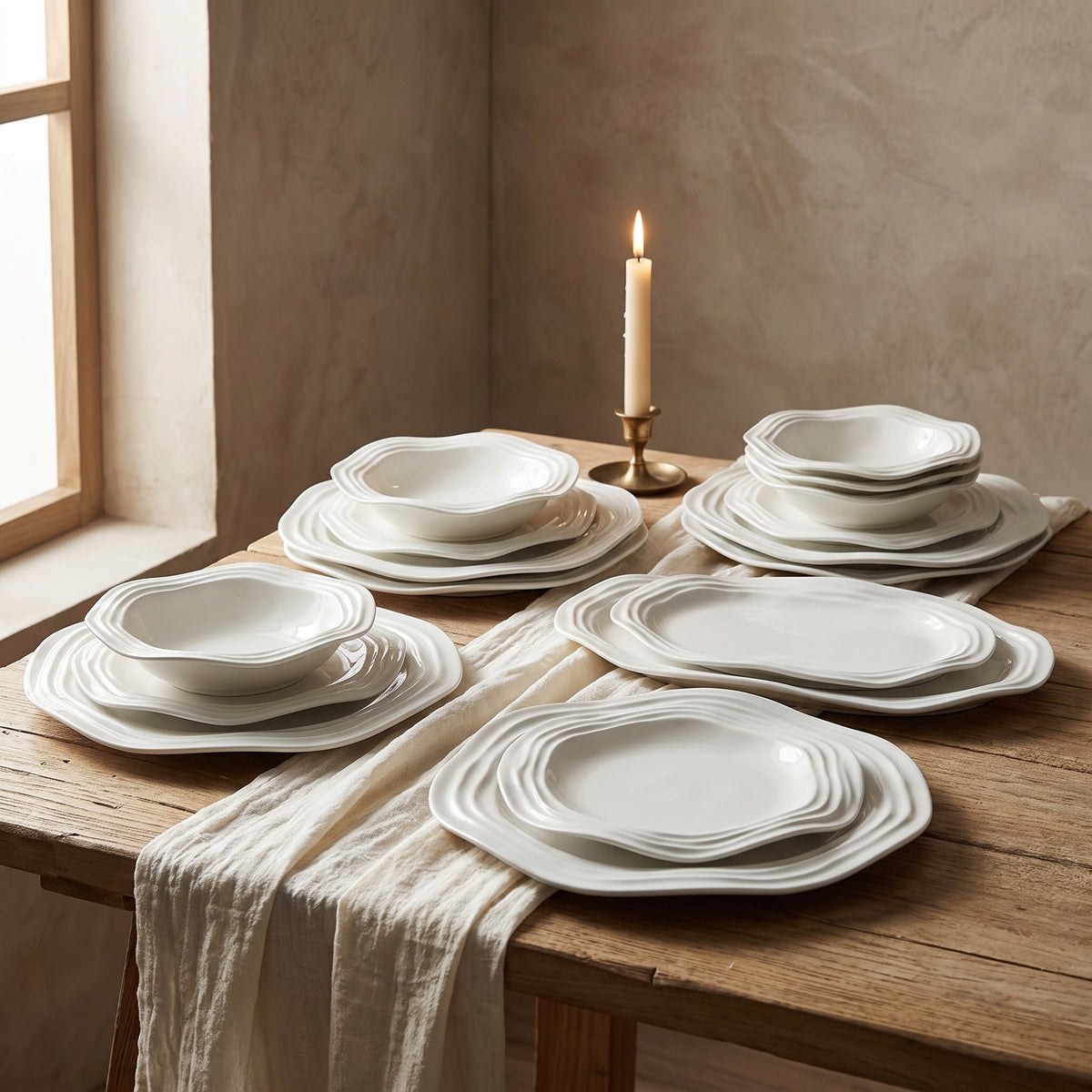 White Waves Plate Collection — lifestyle
