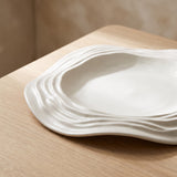 Close-up of the White Waves Plate Collection surface texture