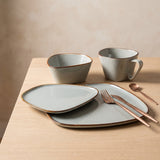 Close-up of the Diamond Dinnerware Set celadon glaze