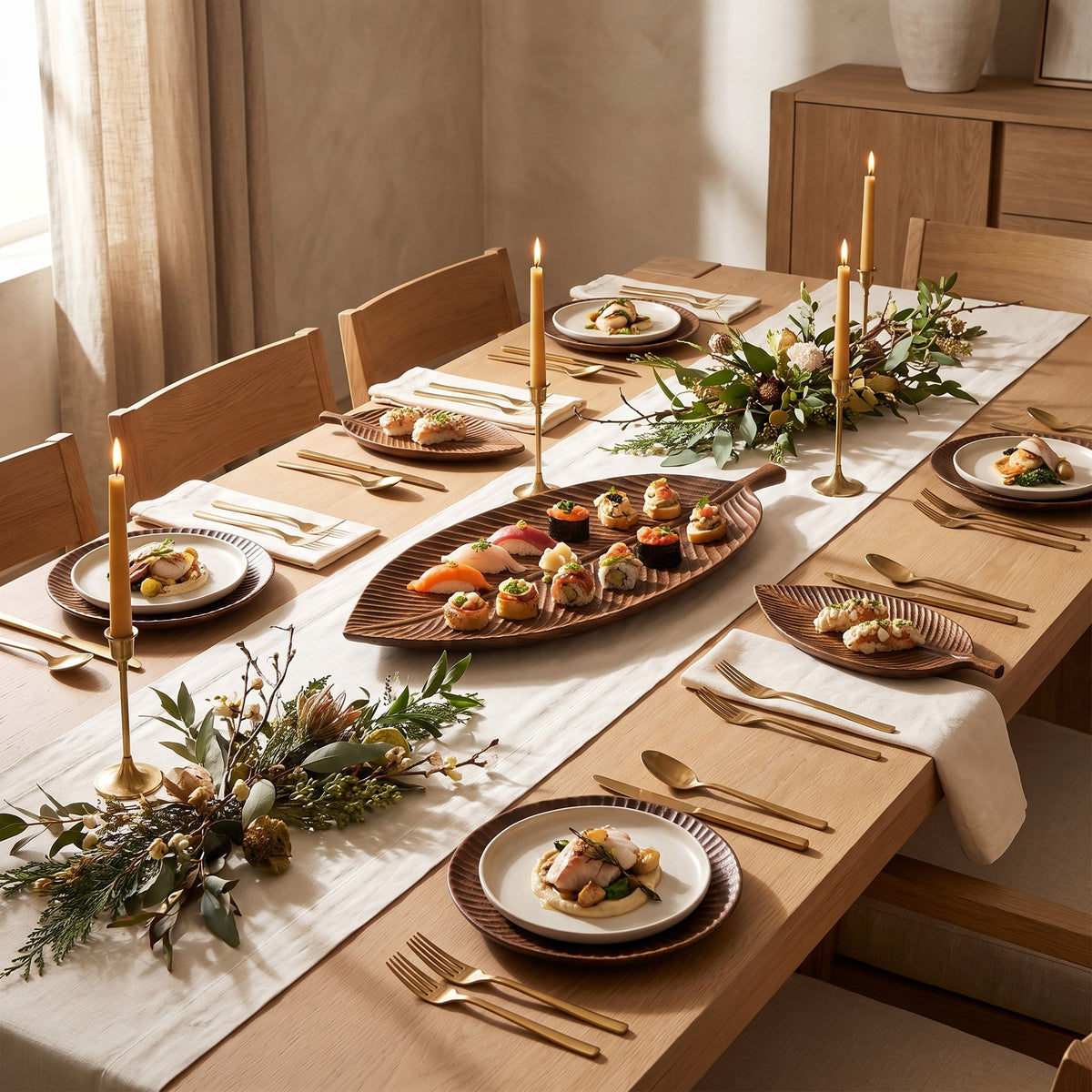 Black Walnut Leaf Plate — lifestyle