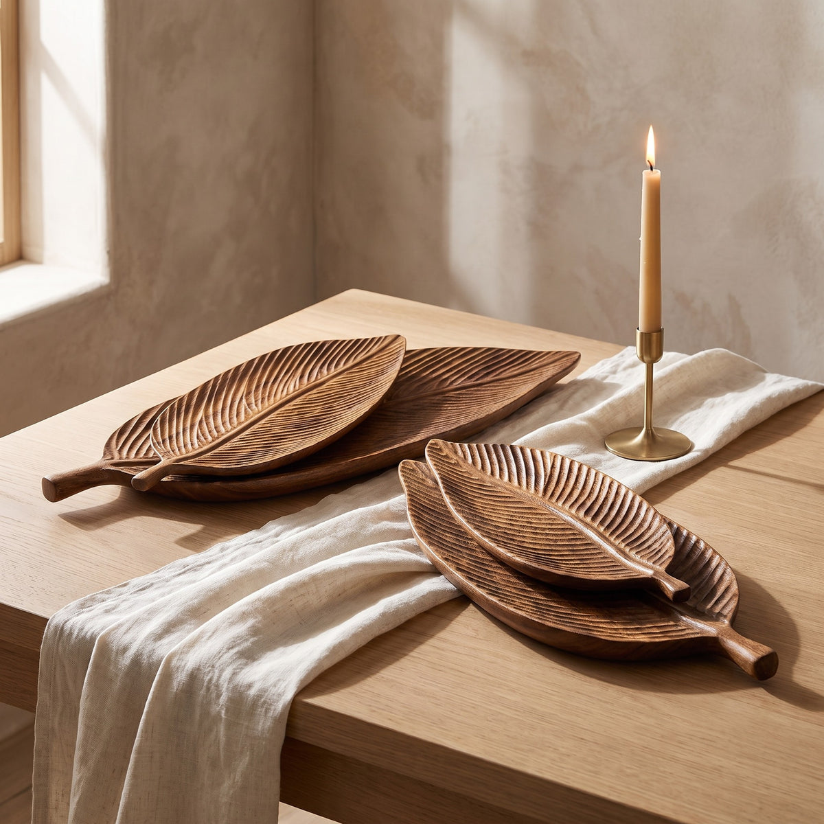 Black Walnut Leaf Plate — lifestyle