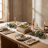 European Serving Bowl (White) styled in a fine-dining tablescape