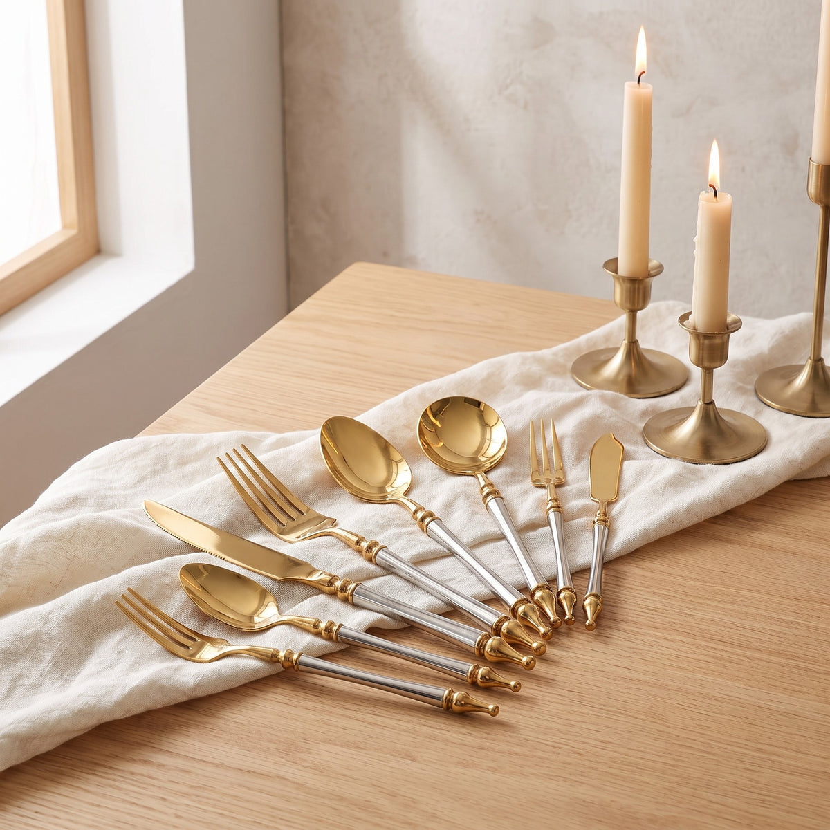 Noble Golden Cutlery Set — lifestyle