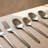 Close-up of the Supreme Cutlery Set brushed steel