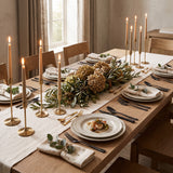 Greece Set black flatware in a fine-dining tablescape