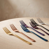 Close-up of the London Fork iridescent finishes