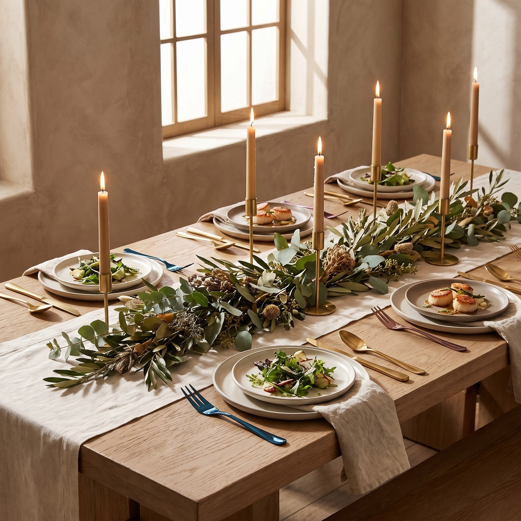 Barcelona Salad Fork in a fine-dining tablescape