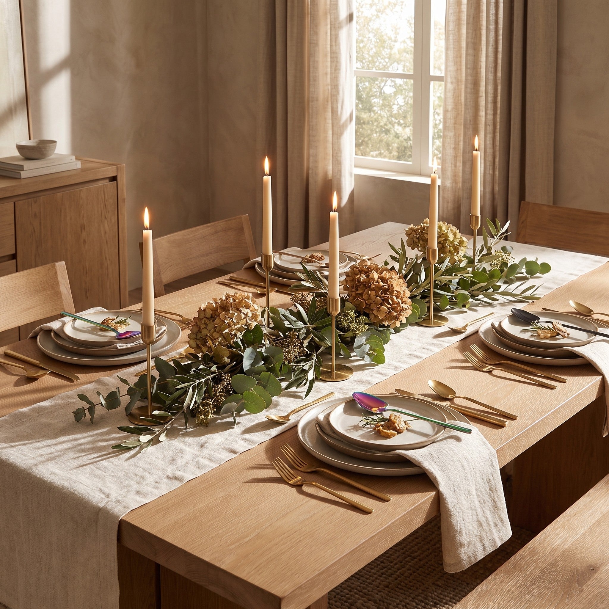 Granada Coffee Spoon in a fine-dining tablescape