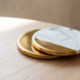 Close-up of the Marble Coaster marble and gold