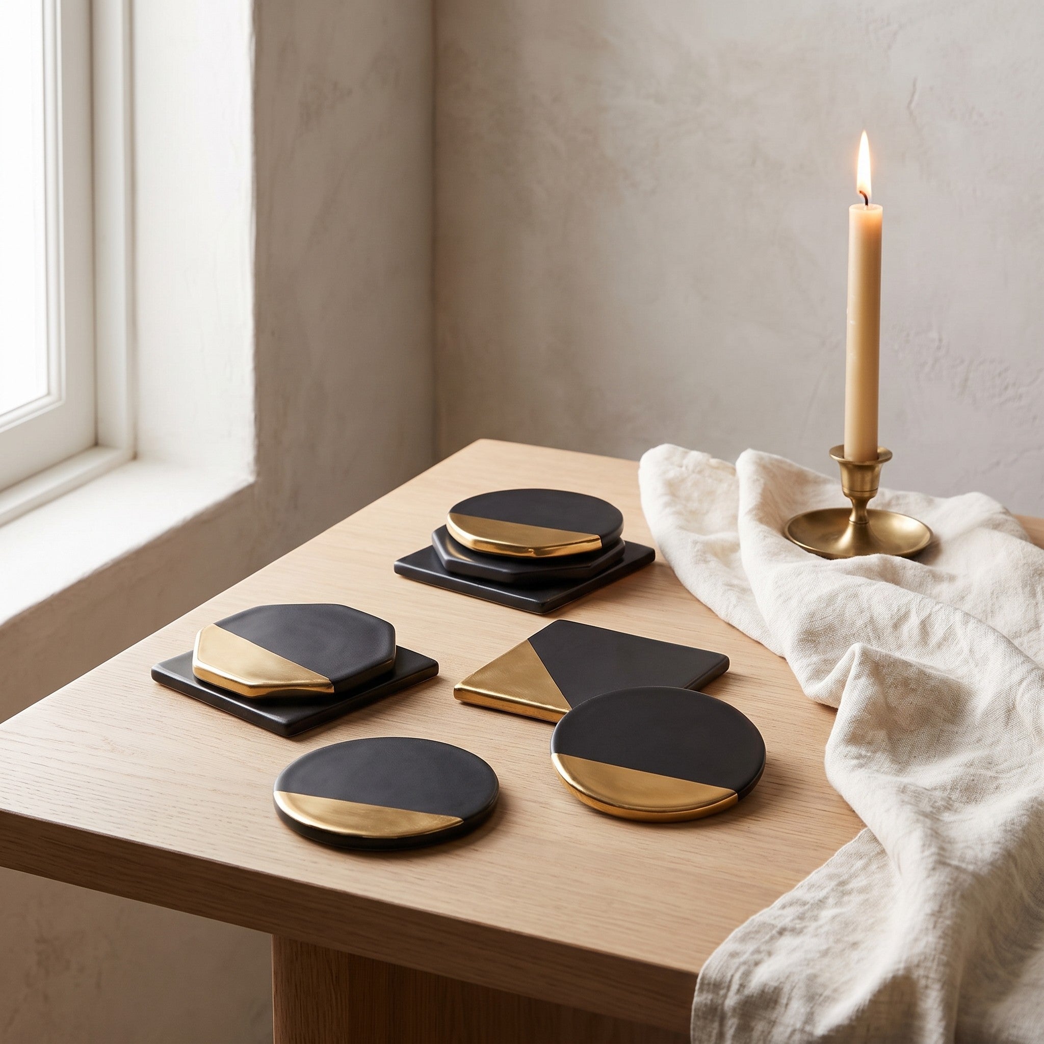 The full Onyx Coaster set