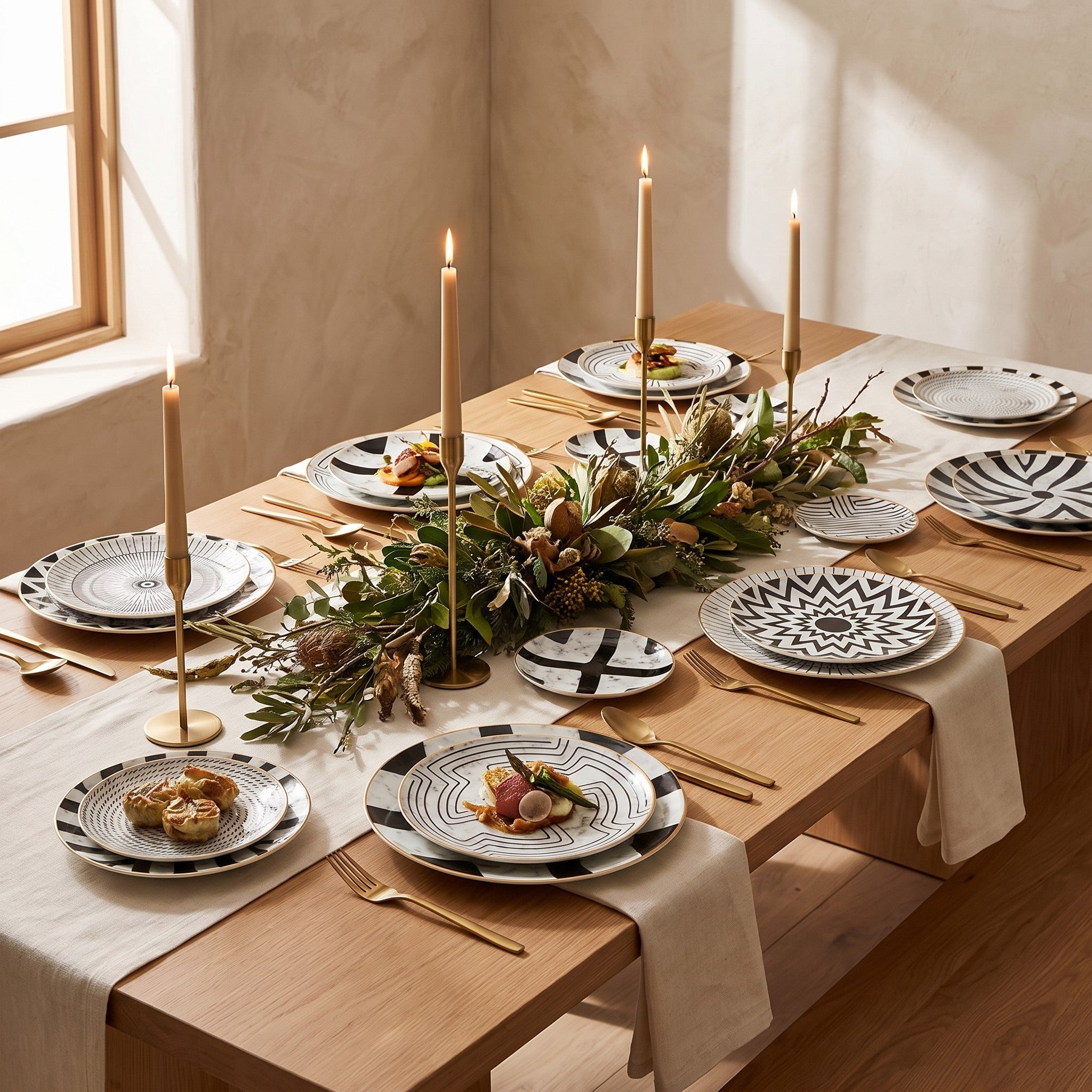 Jabr Plate Collection in a fine-dining tablescape
