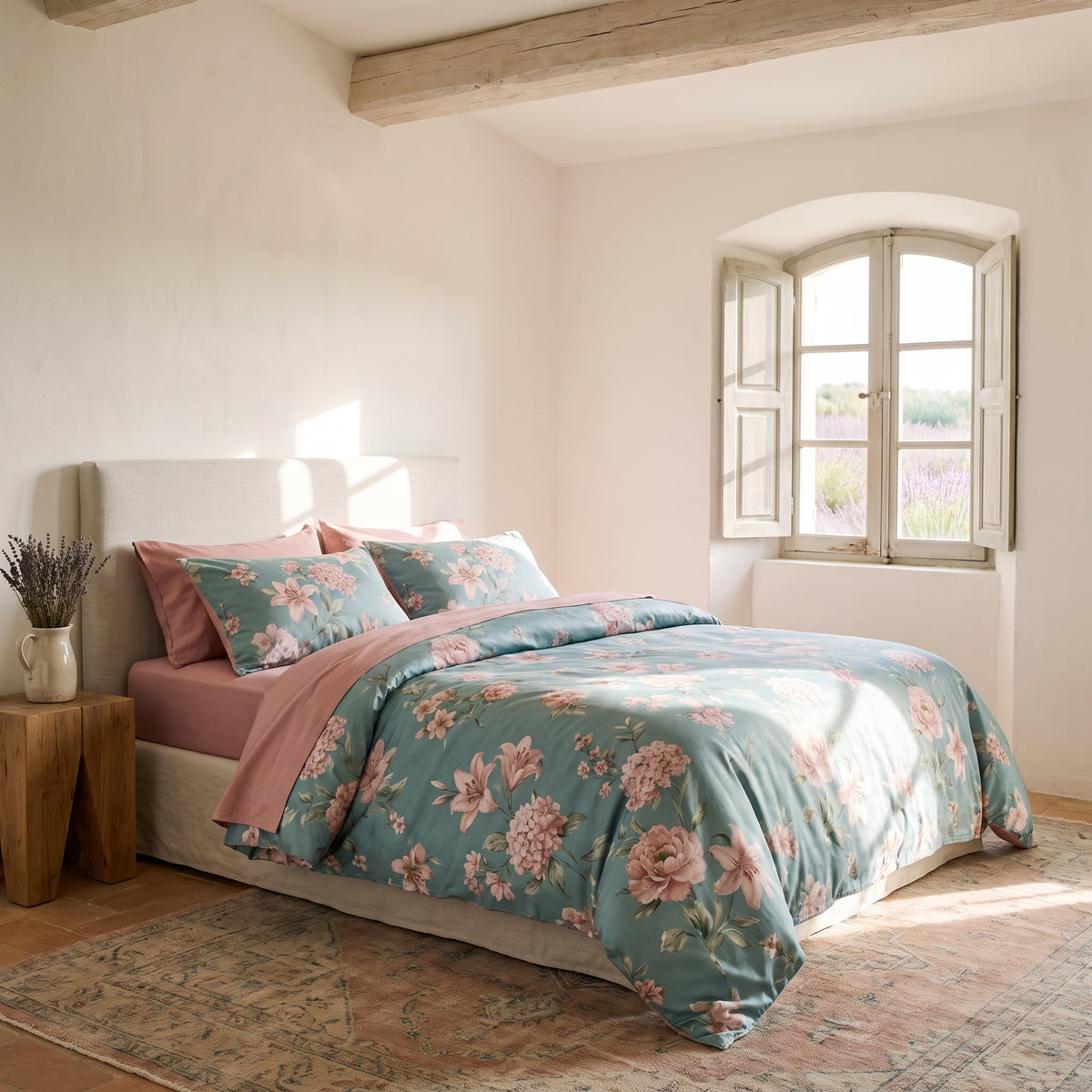 Sunset Blues Duvet Cover Set (Long-staple Sateen Cotton) — lifestyle