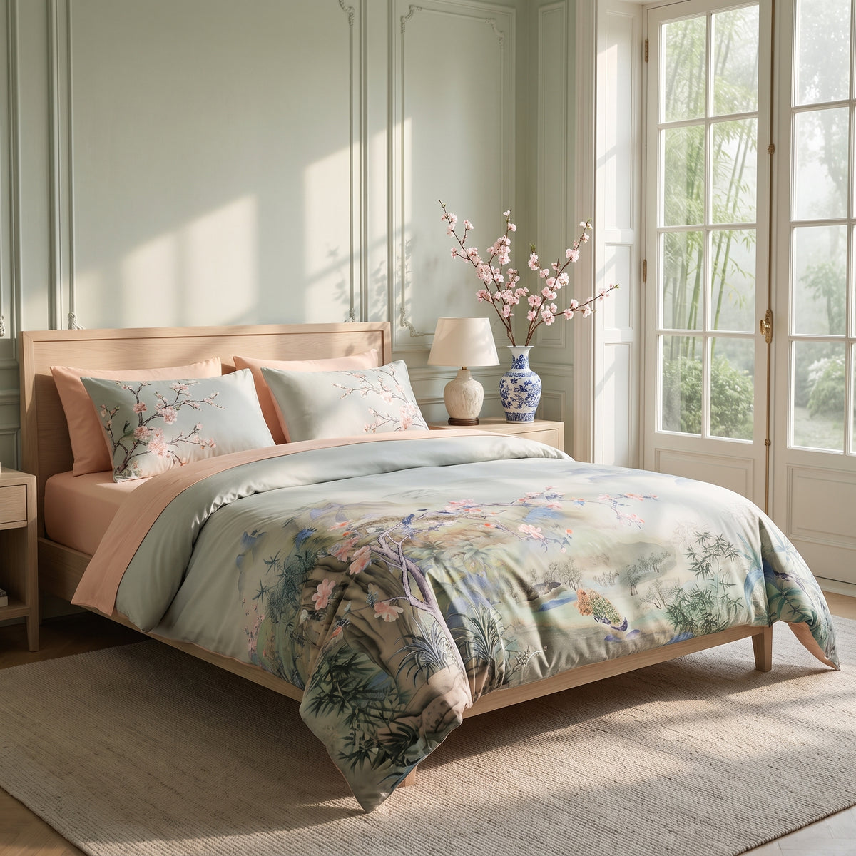 Solitude Duvet Cover Set (Long-staple Sateen Cotton) — lifestyle