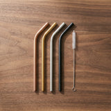 Seoul Straw — reusable bent metal straws with cleaning brush