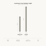 Luminous Line Outdoor Light lengths and specifications