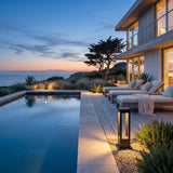 Nimbus Light lining a poolside terrace at dusk