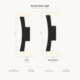 Sunset Wall Light sizes and specifications