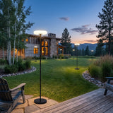 Signature Outdoor Solar Lamp spread across an estate lawn at dusk