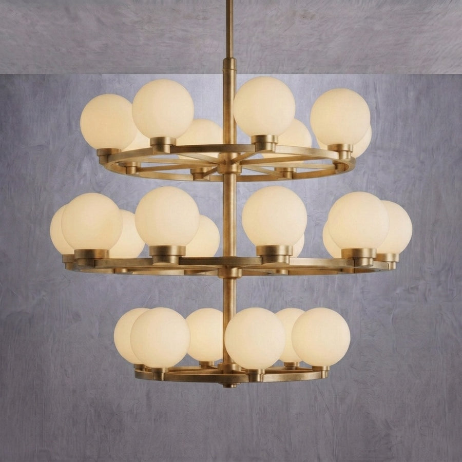 Halo Strata Three-Tier Chandelier — dimensions