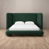 Boucle Forest Green — Extended Headboard