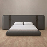 Performance Leather Smoke — Extended Headboard with Integrated Lighting