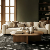 Black & White Abstract Lines Moroccan Rug